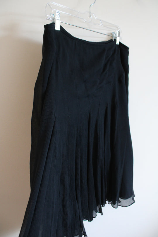 Jones New York Black Pleated Silk Skirt | 12