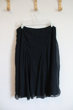 Jones New York Black Pleated Silk Skirt | 12