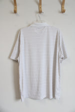 Goodfellow & Co. Standard Fit White & Tan Striped Polo Shirt | XL