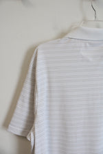 Goodfellow & Co. Standard Fit White & Tan Striped Polo Shirt | XL