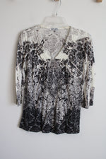 LOVE Amour Gray Paisley Top | M