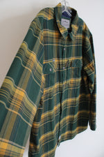 Legendary Outdoors Green & Gold Plaid Button Down Shirt | XL
