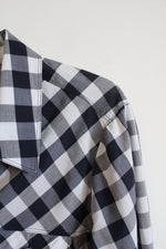 CJ Banks Black and White Plaid Button Down Shirt | XL