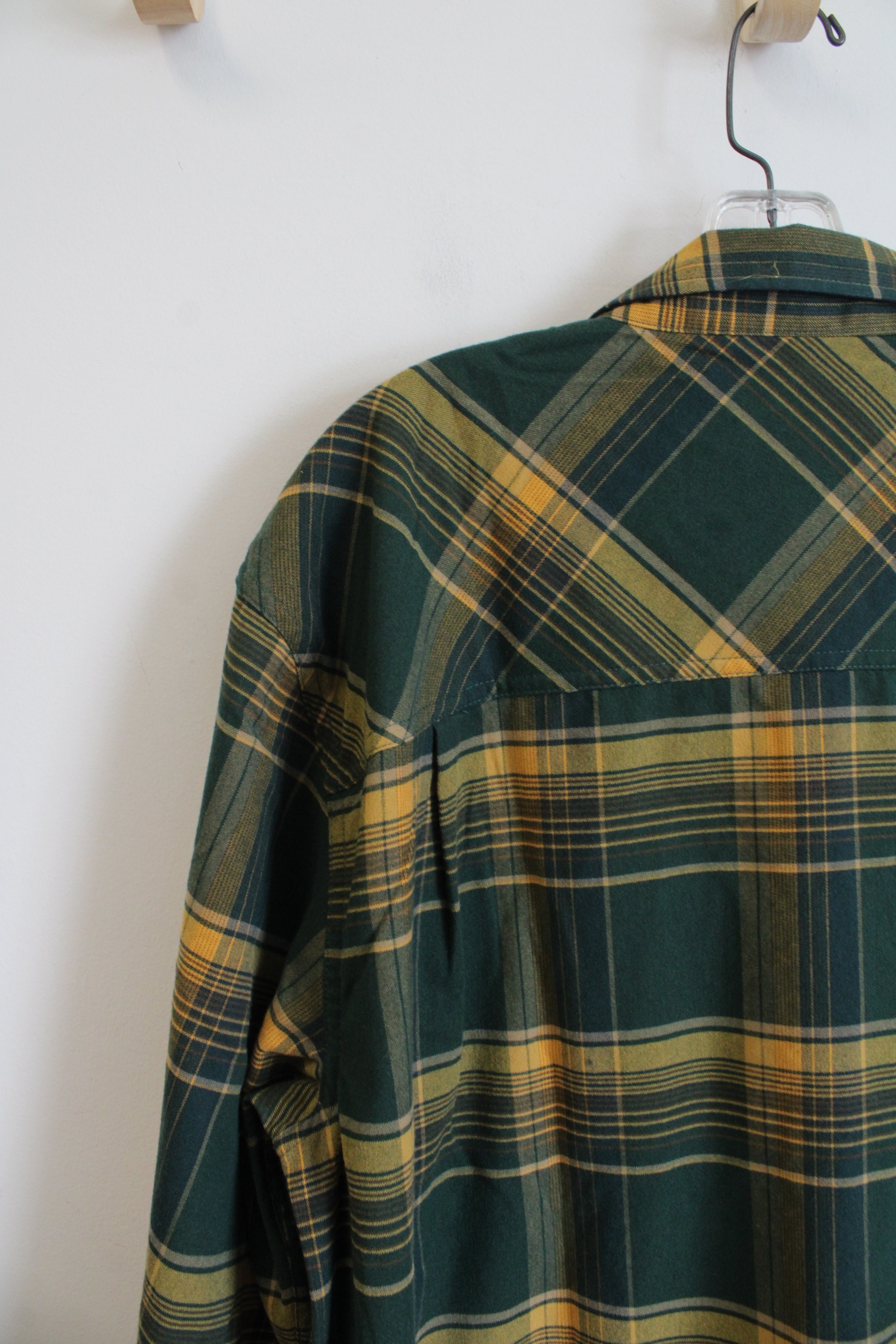 Legendary Outdoors Green & Gold Plaid Button Down Shirt | XL