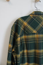 Legendary Outdoors Green & Gold Plaid Button Down Shirt | XL