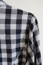 CJ Banks Black and White Plaid Button Down Shirt | XL
