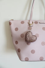 Kate Spade Haven Lane Pink Flitter Polka Dot Tote Bag