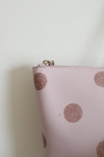 Kate Spade Haven Lane Pink Flitter Polka Dot Tote Bag