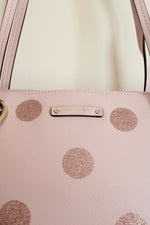 Kate Spade Haven Lane Pink Flitter Polka Dot Tote Bag