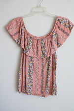 Old Navy Pink Floral Cotton Top | M