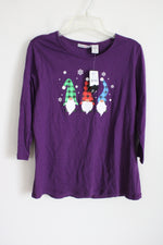 NEW Hasting & Smith Purple Gnome Long sleeved Shirt | L Petite