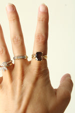 14K Yellow Gold Cushion Set Smokey Quartz Ring | Size 7.5