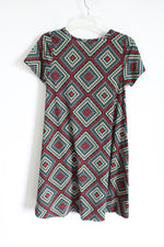 LuLaRoe Green Red Patterned Dress | XXS