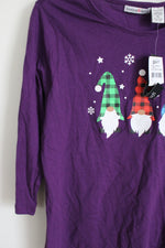 NEW Hasting & Smith Purple Gnome Long sleeved Shirt | L Petite