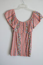 Old Navy Pink Floral Cotton Top | M