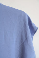 Banana Republic Blue Short-Sleeve V-Neck Blouse | M