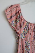 Old Navy Pink Floral Cotton Top | M
