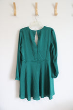 Express Emerald Green Long Sleeved A-Line Dress | L