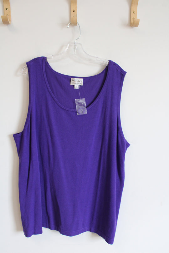 Louis Dell'Olio Whisper Knit Purple Scoop Neck Tank | 3XL