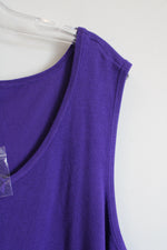 Louis Dell'Olio Whisper Knit Purple Scoop Neck Tank | 3XL
