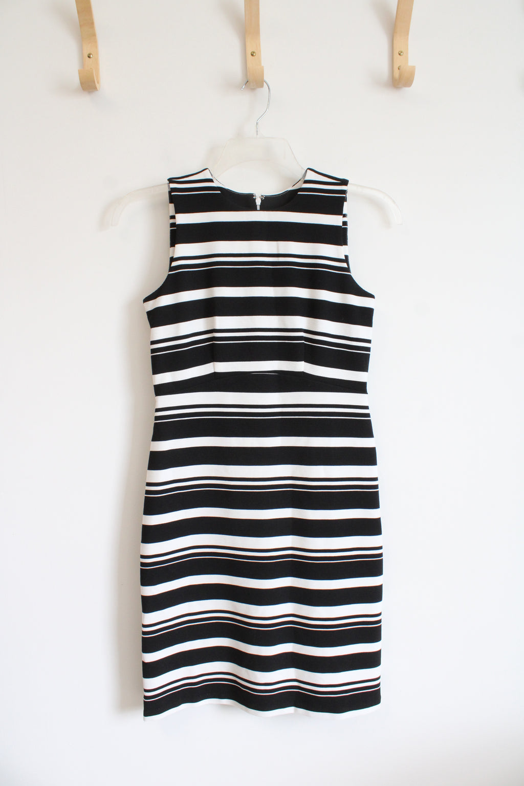 NEW Ann Taylor Black & White Striped Sheath Dress | 2 Petite