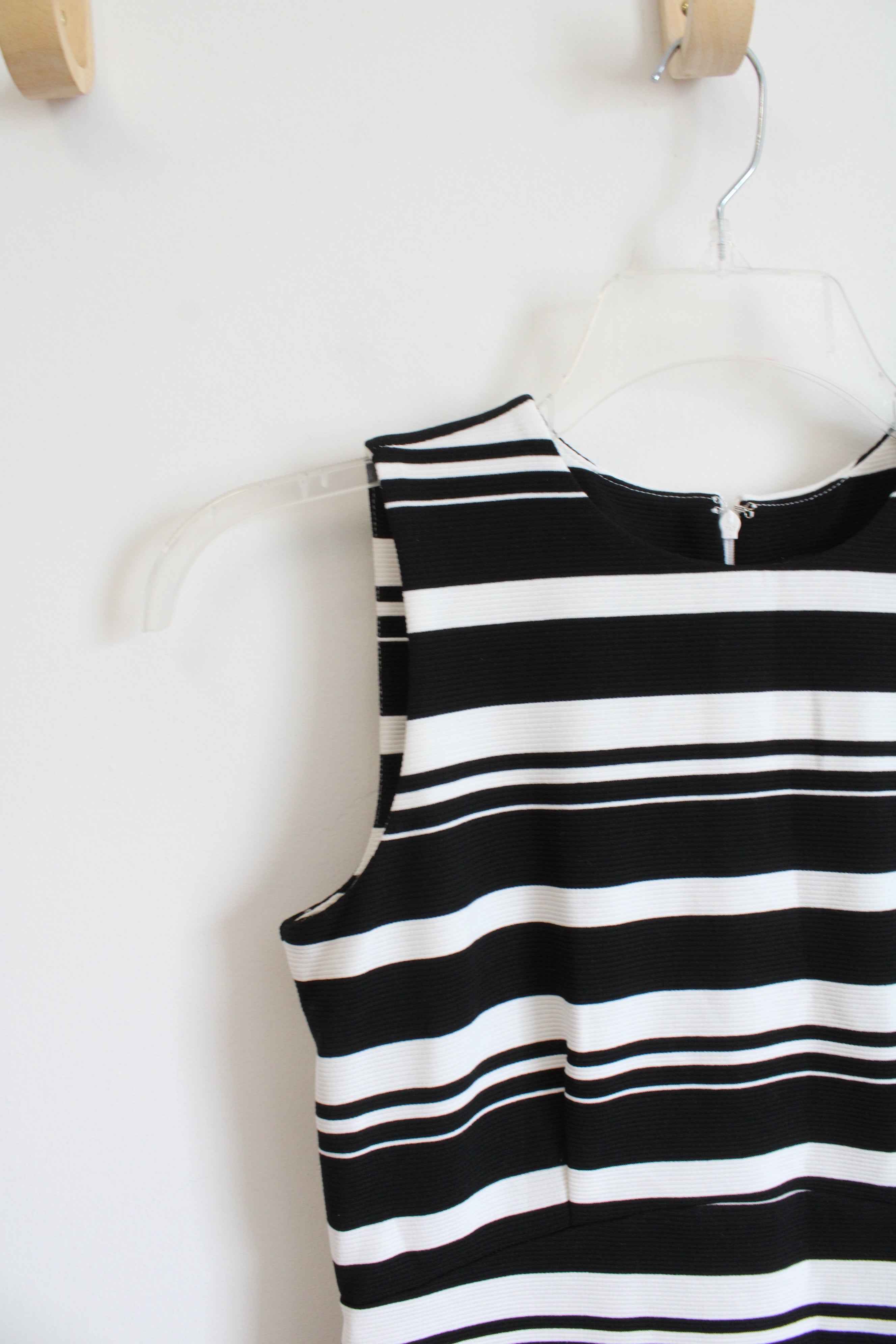 NEW Ann Taylor Black & White Striped Sheath Dress | 2 Petite