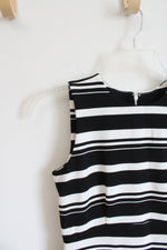NEW Ann Taylor Black & White Striped Sheath Dress | 2 Petite