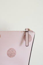 Kate Spade Haven Lane Pink Flitter Polka Dot Tote Bag