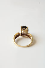 14K Yellow Gold Cushion Set Smokey Quartz Ring | Size 7.5