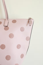 Kate Spade Haven Lane Pink Flitter Polka Dot Tote Bag