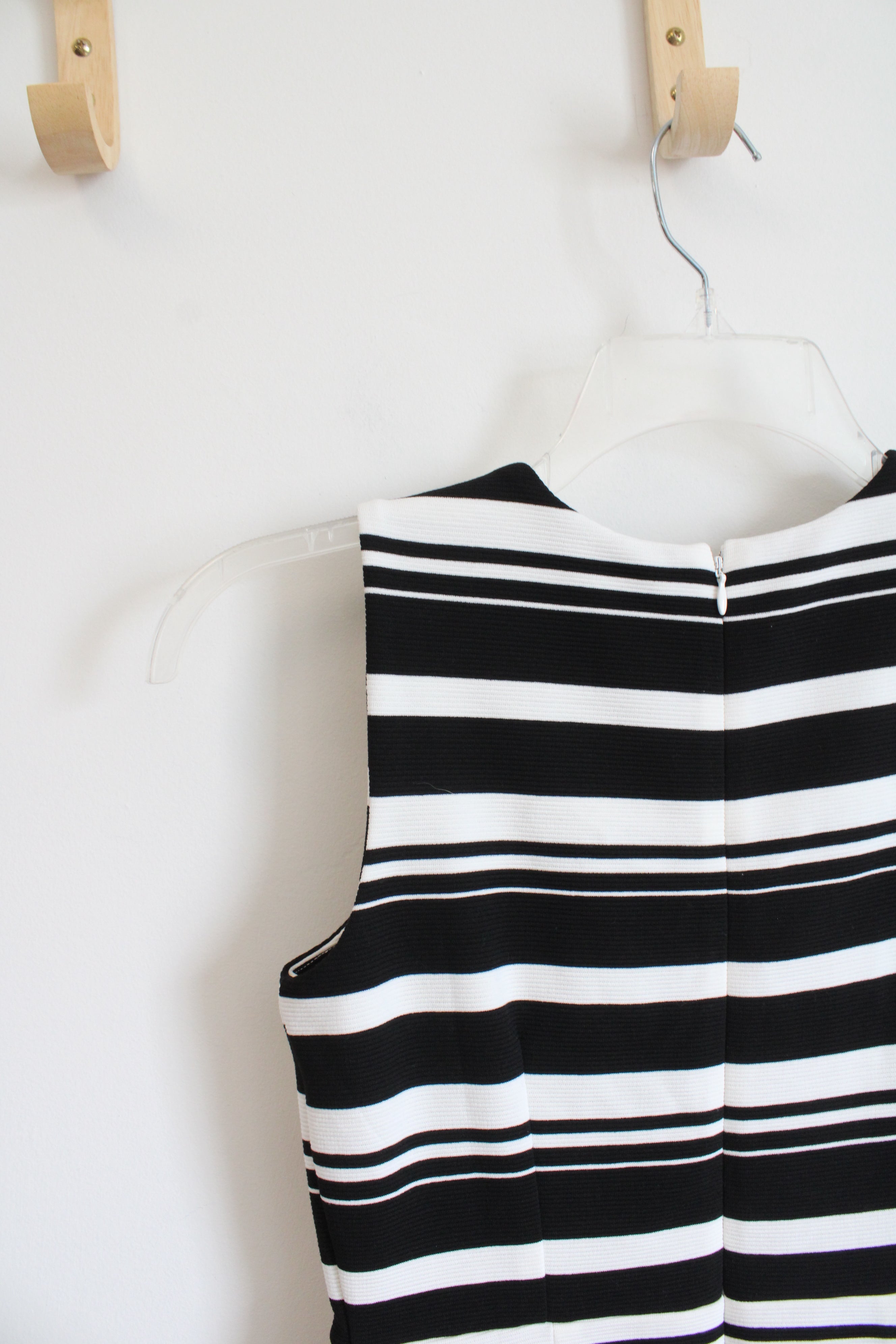 NEW Ann Taylor Black & White Striped Sheath Dress | 2 Petite