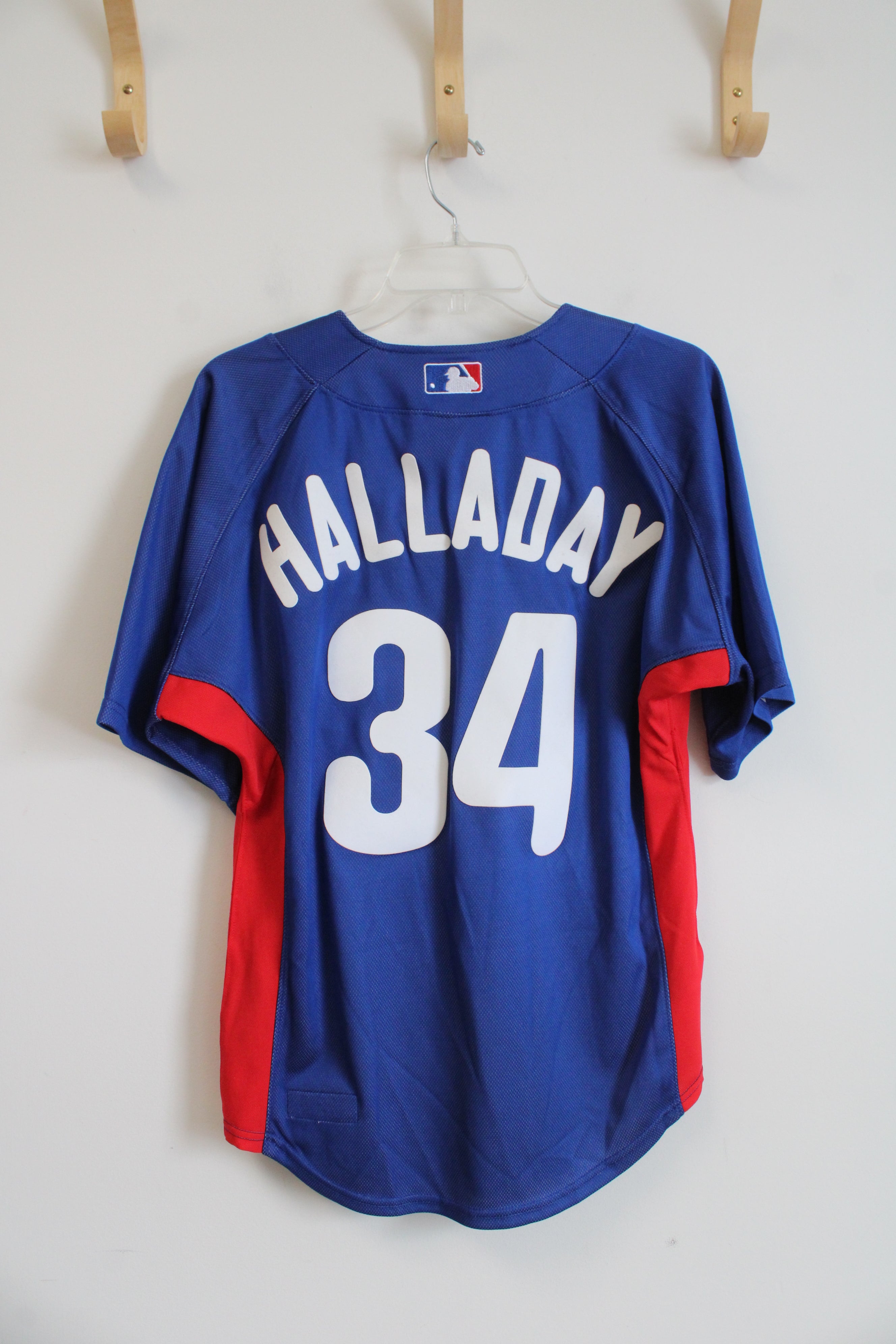 NEW Mitchell & Ness Blue Philadelphia Phillies #34 Halladay Jersey | 36 (S)