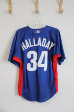 NEW Mitchell & Ness Blue Philadelphia Phillies #34 Halladay Jersey | 36 (S)