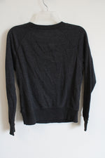 Aerie Charcoal Gray Open Knit Sweater | S