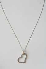 14K White & Yellow Gold Heart Pendant Necklace