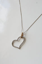 14K White & Yellow Gold Heart Pendant Necklace