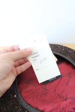 JJ Hat Center Alfonso D'Este Brown Speckled Wool Beret Cap