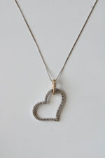14K White & Yellow Gold Heart Pendant Necklace
