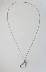 14K White & Yellow Gold Heart Pendant Necklace