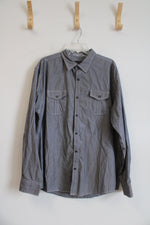 Michael Brandon Gray & White Striped Button Down Shirt | XL