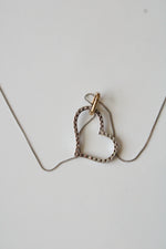 14K White & Yellow Gold Heart Pendant Necklace