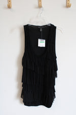 NEW Cable & Gauge Black Ruffled Top | L