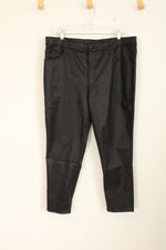 Express Black Wax Coated Skinny High Rise Stretch Jeans | 16S