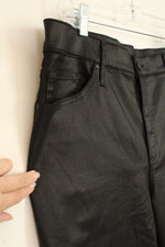 Express Black Wax Coated Skinny High Rise Stretch Jeans | 16S
