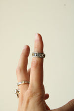 10K White Gold Green & Blue Stone Ring | Size 6