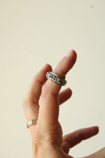 10K White Gold Green & Blue Stone Ring | Size 6