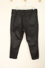 Express Black Wax Coated Skinny High Rise Stretch Jeans | 16S