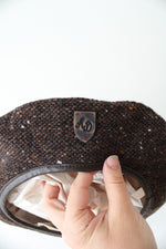 JJ Hat Center Alfonso D'Este Brown Speckled Wool Beret Cap