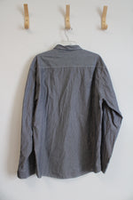 Michael Brandon Gray & White Striped Button Down Shirt | XL