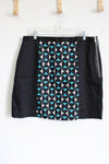 NEW Worthington Black Blue Dotted Mini Skirt | 16 Tall